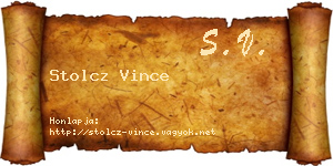 Stolcz Vince névjegykártya